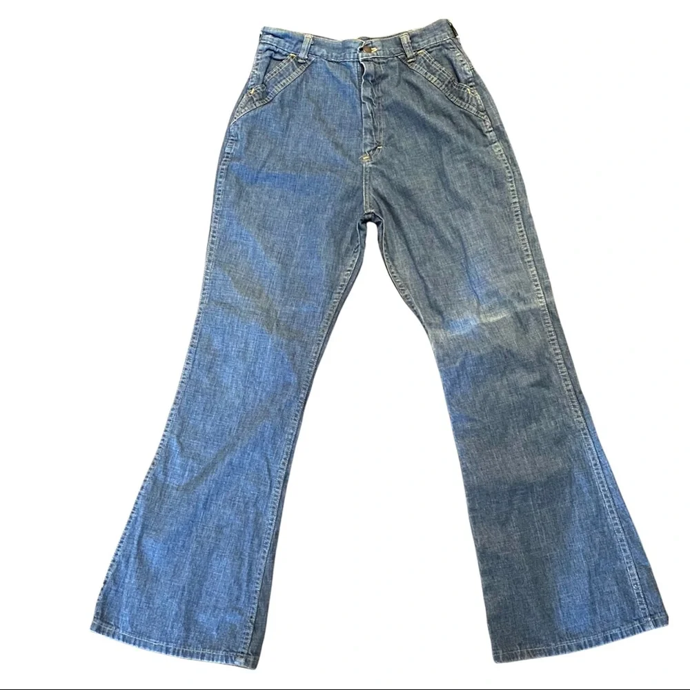 1990’s Vintage Flair Leg High Rise Jeans, Size 28 Waist - Picture 4 of 8